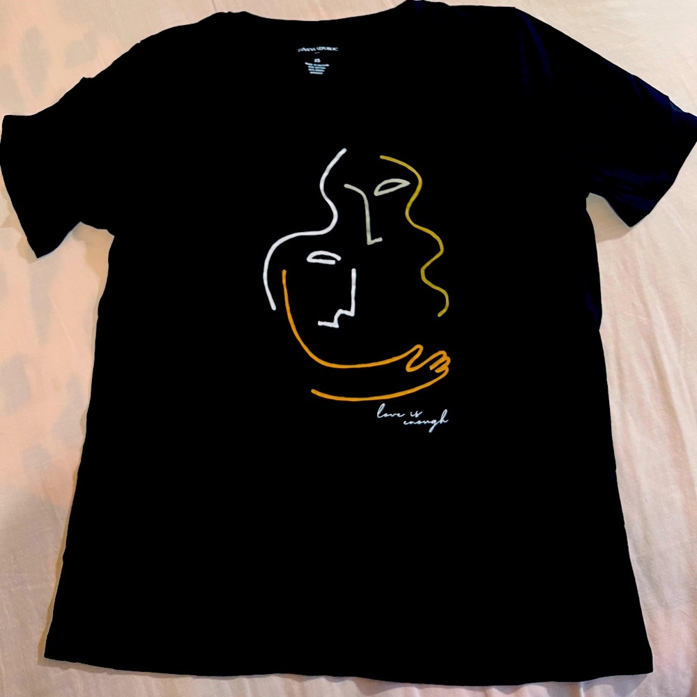 Banana Republic tee very soft and comfortable.  Stretches for comfort